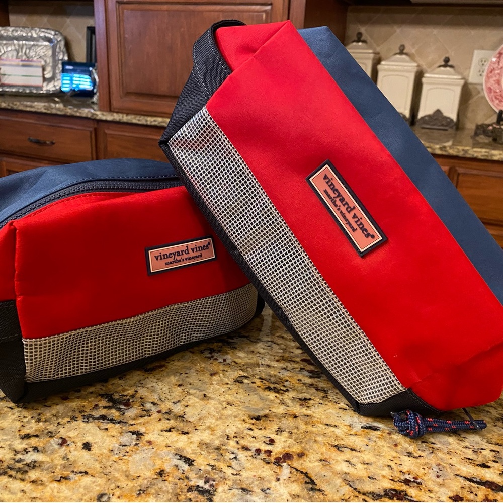 Vineyard Vines Red and Navy Toiletry Bag - Two available